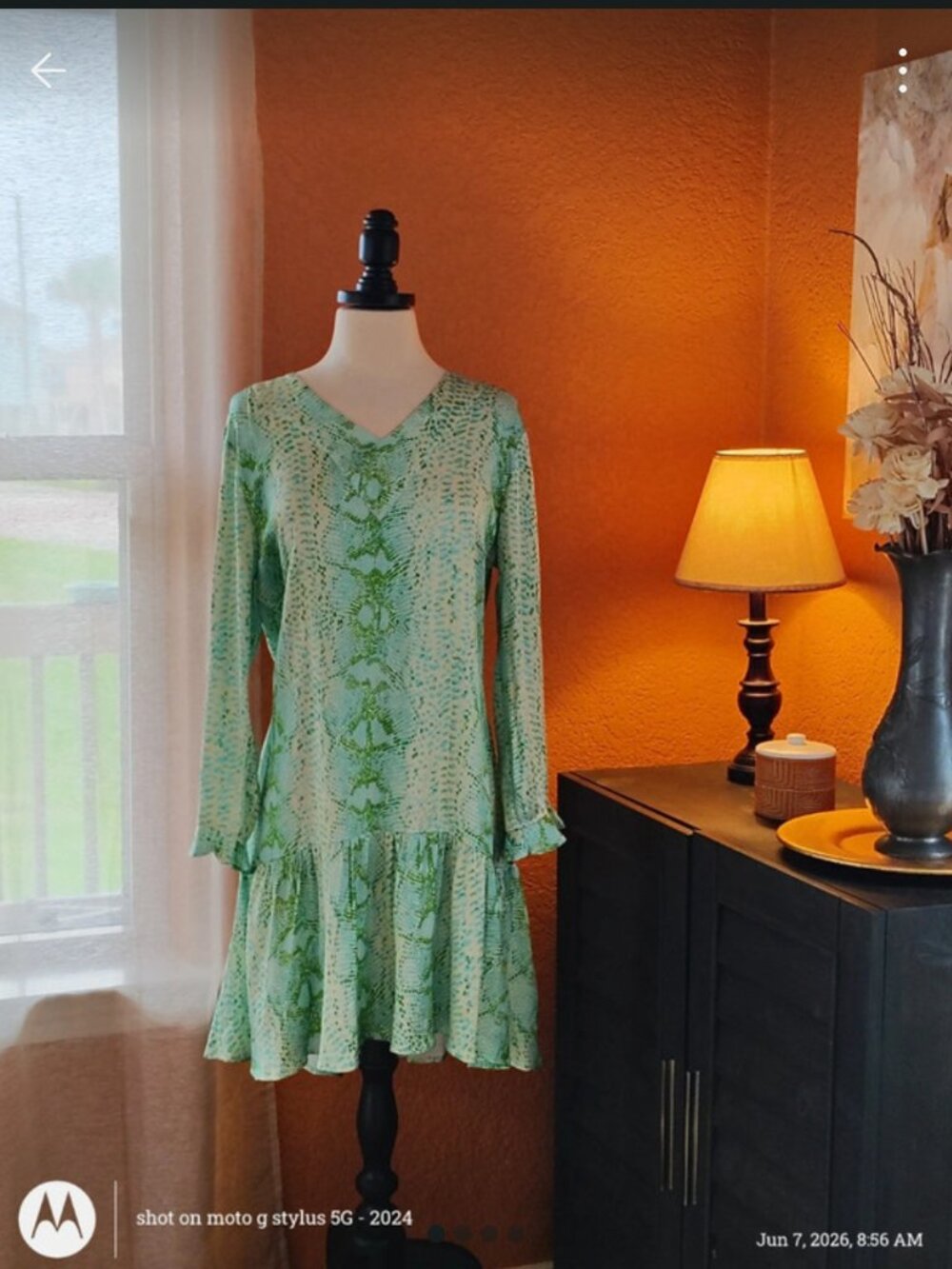 NWOT Caryn Vallone snakeskin print dress size small